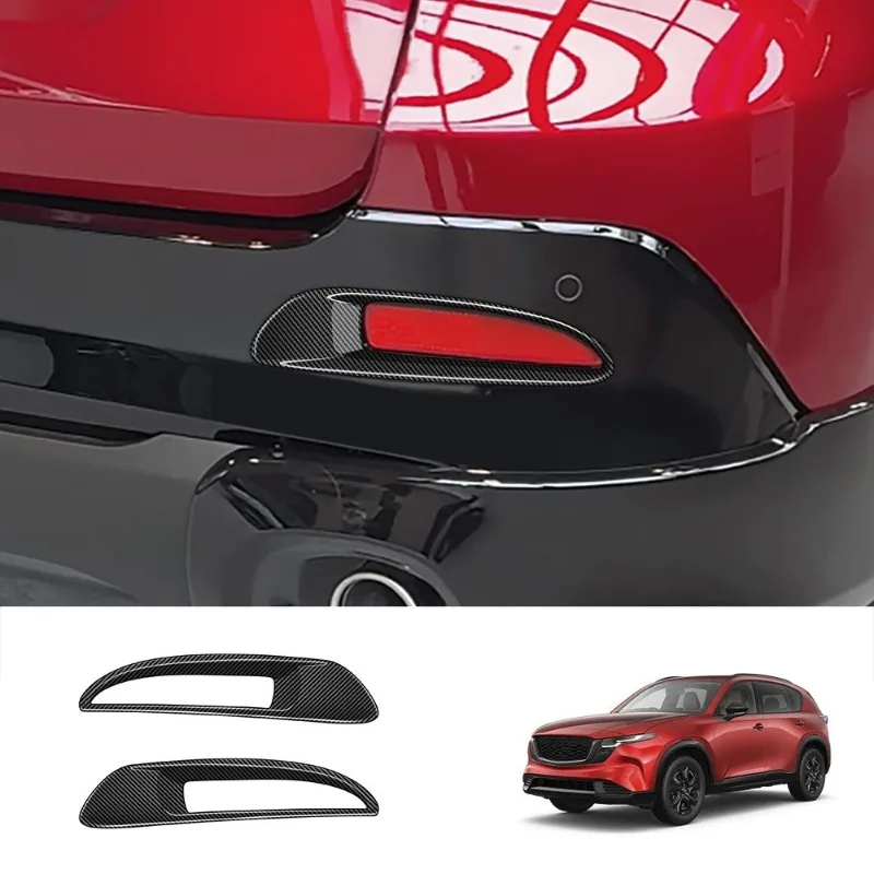 

For Mazda CX5 2026 Carbon Rear Fog Lamp Trim Cover Foglight Frame Decor Light Bezel Protective Cap Stickers Exterior Accessories