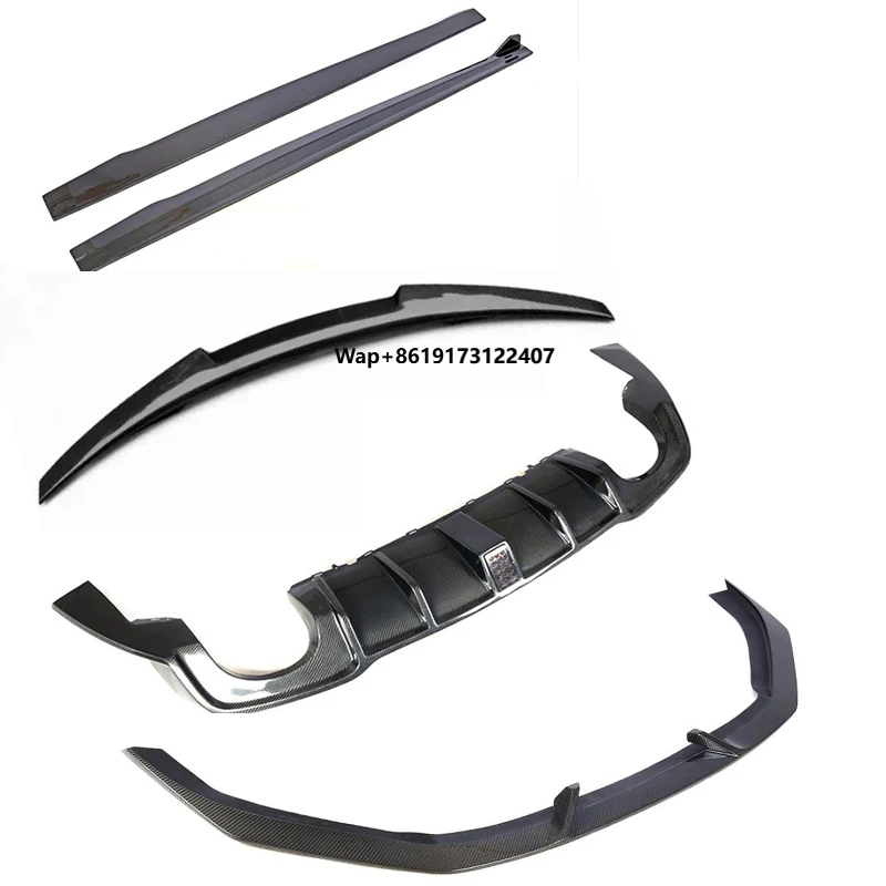 

High Quality Carbon Fiber RS3 Front Bumper Lip Rear Diffuser Side Skirt Rear Spoiler for RS3 2017 2018 Sedan