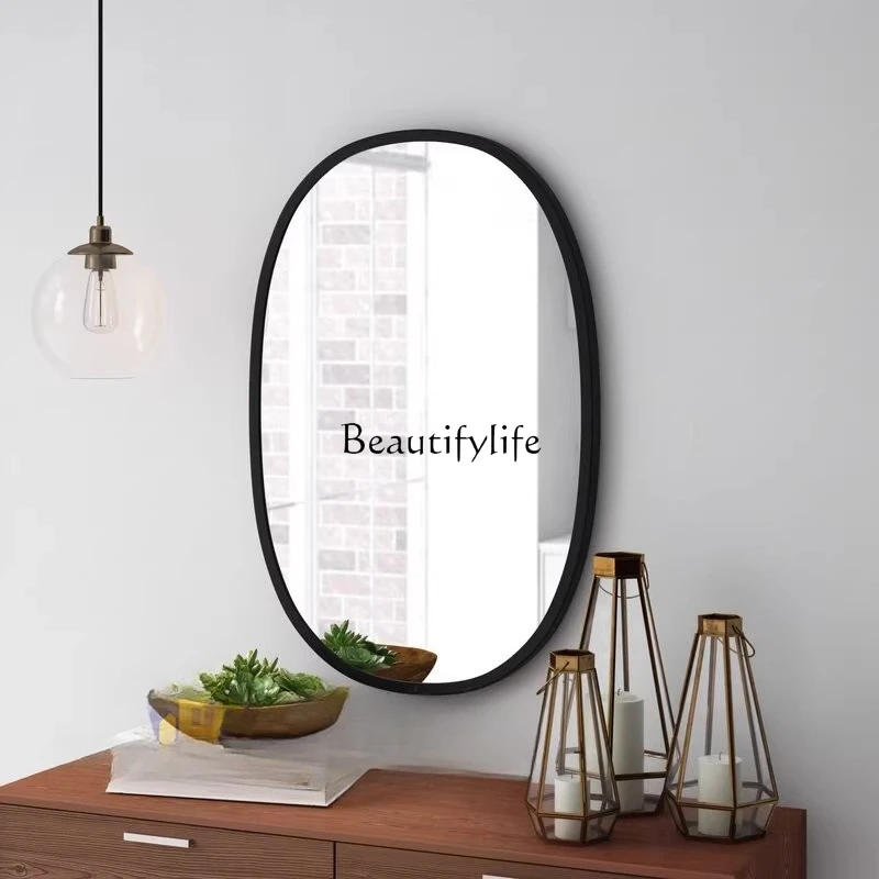 

American bathroom mirror household French light luxury oval dressing Nordic wall-mounted bathroom mirror