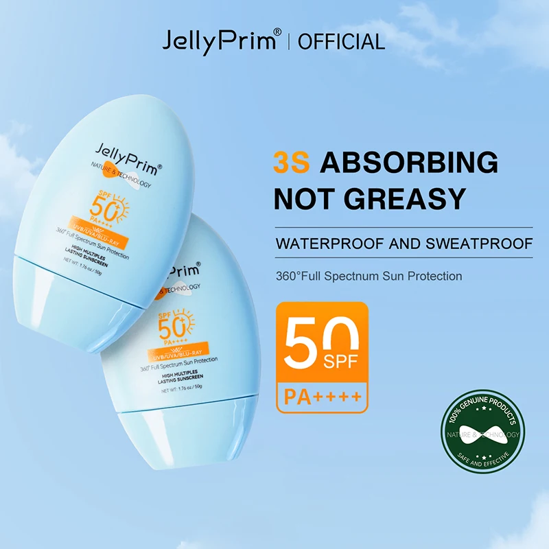 SPF 50+ Facial Sunscreen Whitening Sun Cream UV Protection Moisturizing Lightening Body Facial Sun Blocker for Face Skin Care