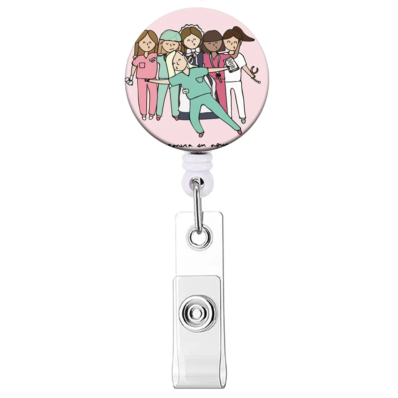 1PC Krankenhaus Krankenschwester Versenkbare Abzeichen Clip Arzt ID Karte Halter Reel für Namensschild Abzeichen Halter Bürobedarf Schnalle – Detail 14