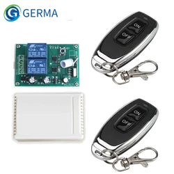 GERMA 433MHz Remote Control Switch DC 12V 2CH Relay Receiver Module RF For Electric Motor Positive and negative current control