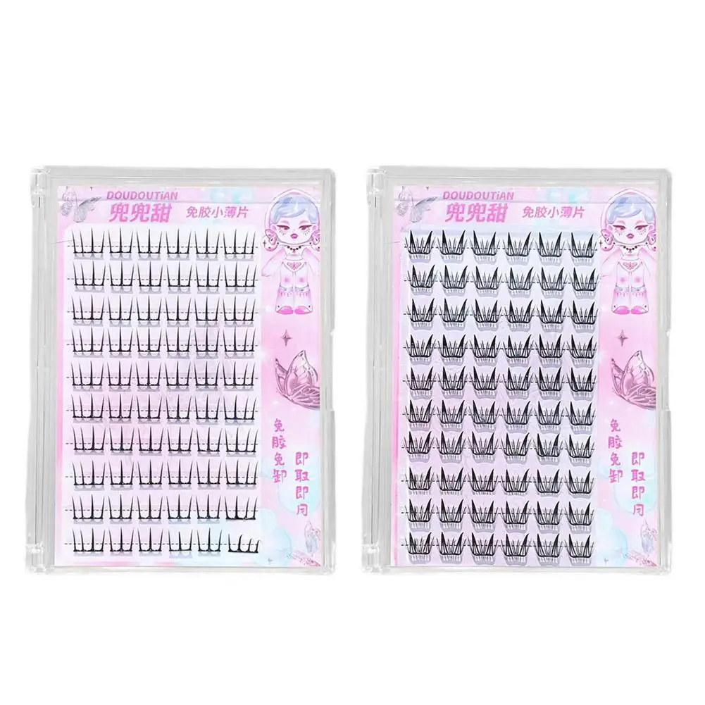 Glue-free False Eyelashes Natural soft Lashes Extension Individual Lashes Thick curled up Eyelash Segmented Korean  Fake Eyelash