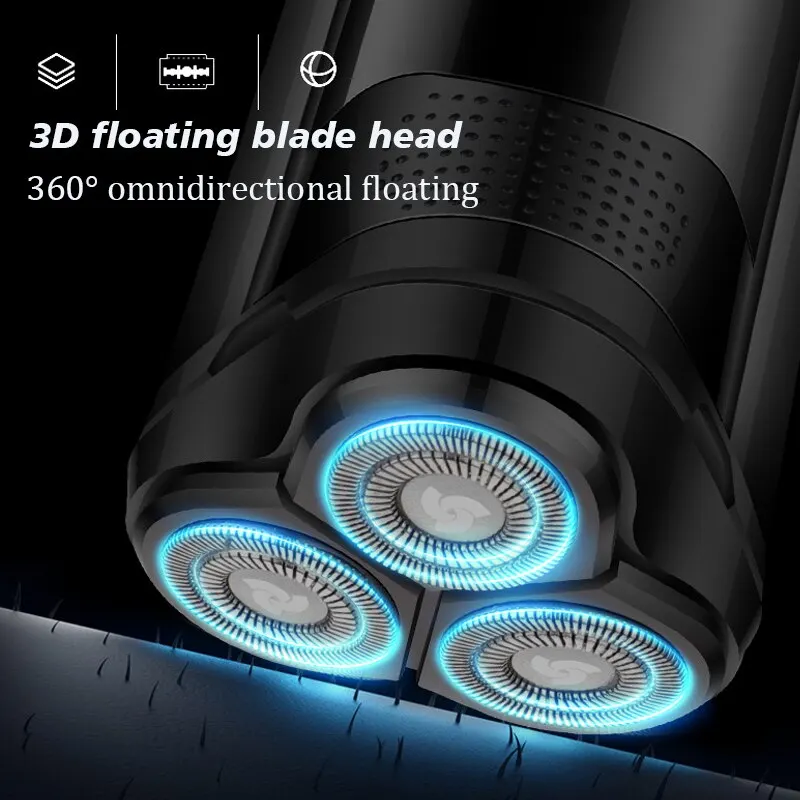 Аккумуляторная электрическая бритва для мужчин, ПВХ + металл