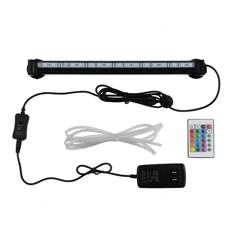 24key 12V 6LED Remote Controll Aquarium Fish Tank Submersible waterproof Air Bubble Airstone Light lamp multicolor RGB 16cm 2.8W