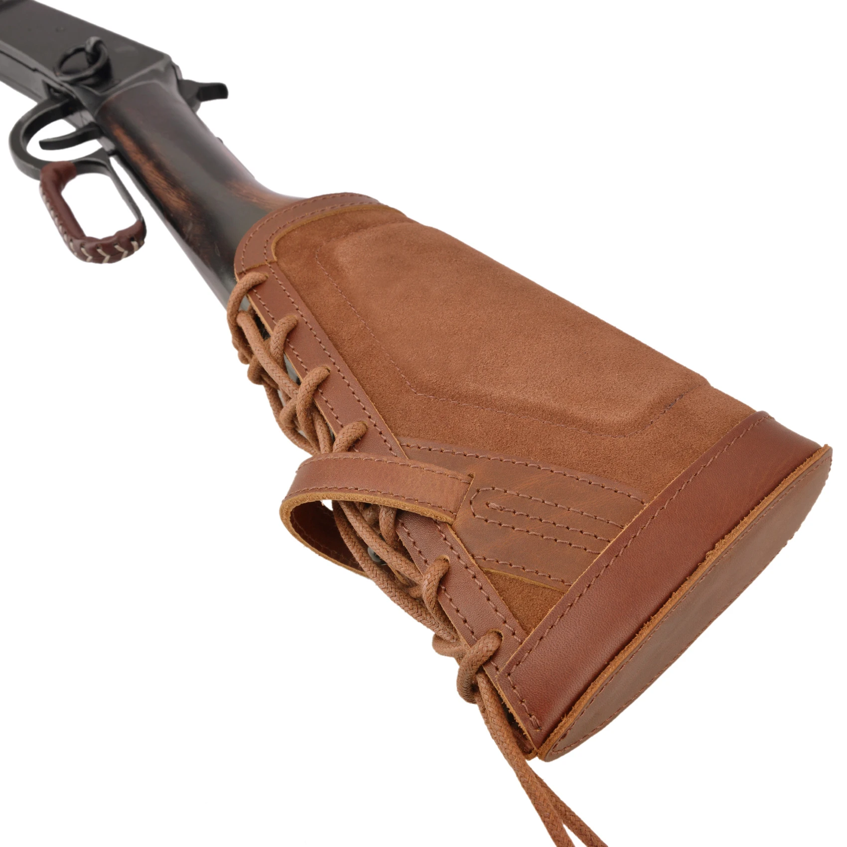 Imagem -04 - Couro Buttstock Bochecha Resto com Shell Holder Para. 22 .22lr .22mag .17 Hmr Não há Necessidade de Perfurar Sua Arma Direita Esquerda