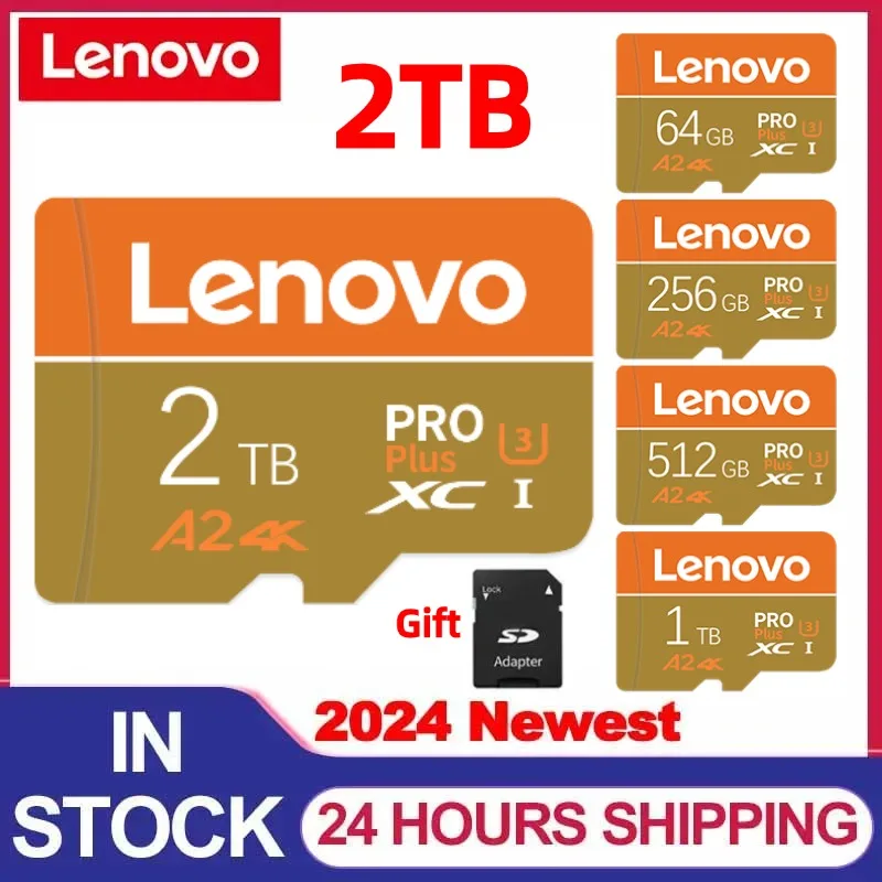 Lenovo-tarjeta de memoria SD Original de 2TB, tarjeta Flash SD/TF de 512GB, tarjeta Flash Mini Sd de 256GB, paquete con Adaptador SD gratis