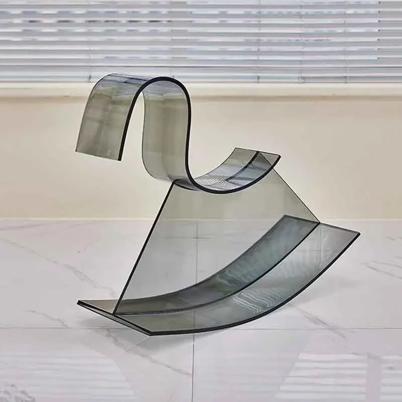 

Creative Pony Acrylic Rocking Chair,Cartoon Transparent Stool,Nordic Animal Seats,Leisure Living Room Chairs,Art Home Furniture