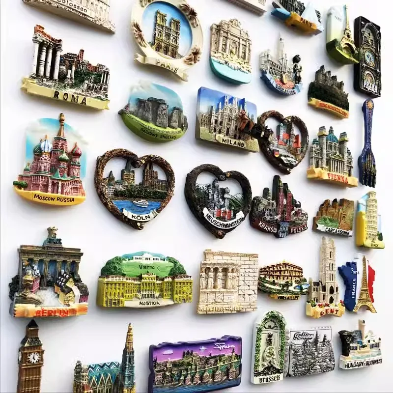 European countries magnet refrigerator sticker creative scenic spots tourism memorial decorative arts and crafts collection gift