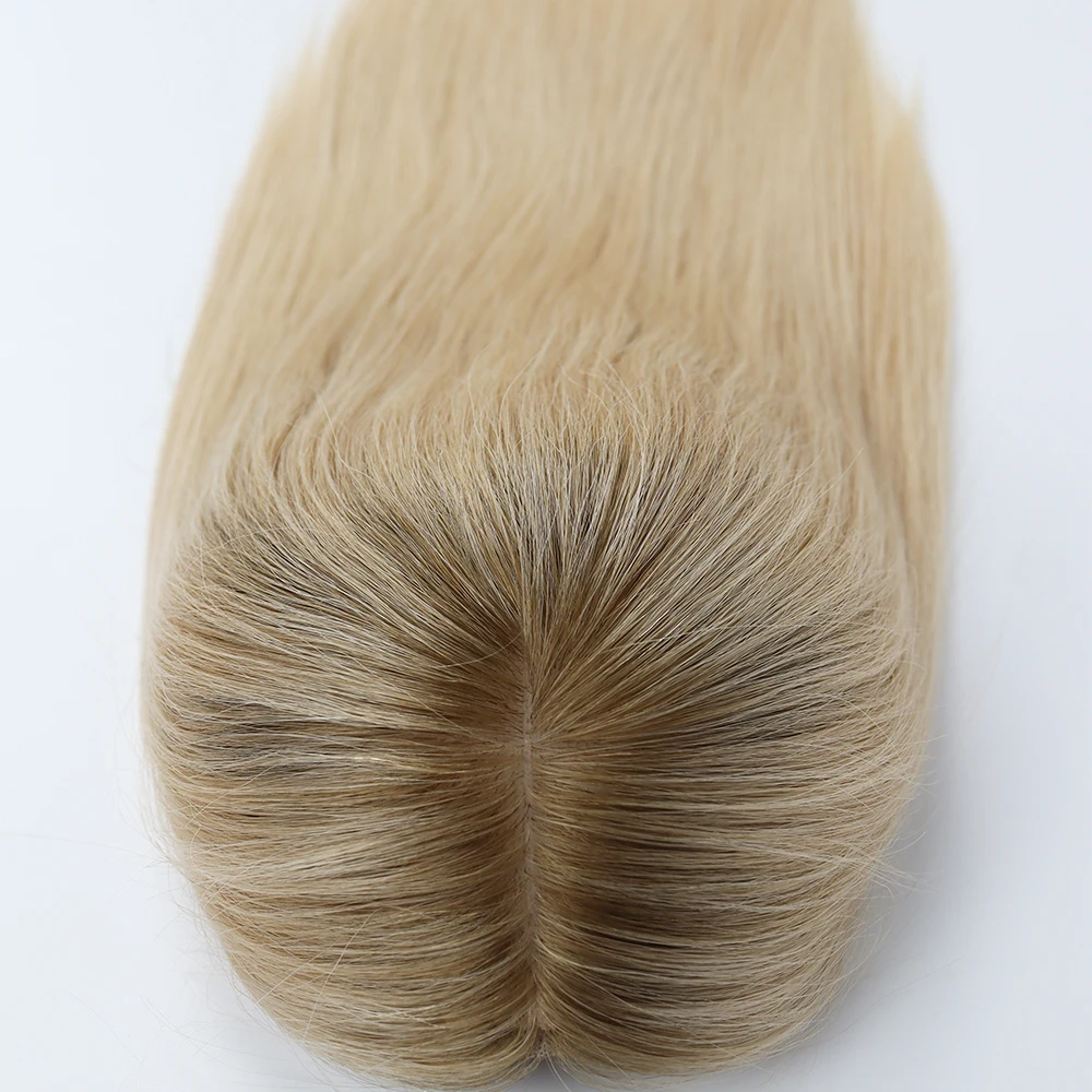 Ombre Root Real Virgin European Hair Medical Wig With Human Hair Silk Base PU Silicone Edges Soft Fabric Net And Baby Hair