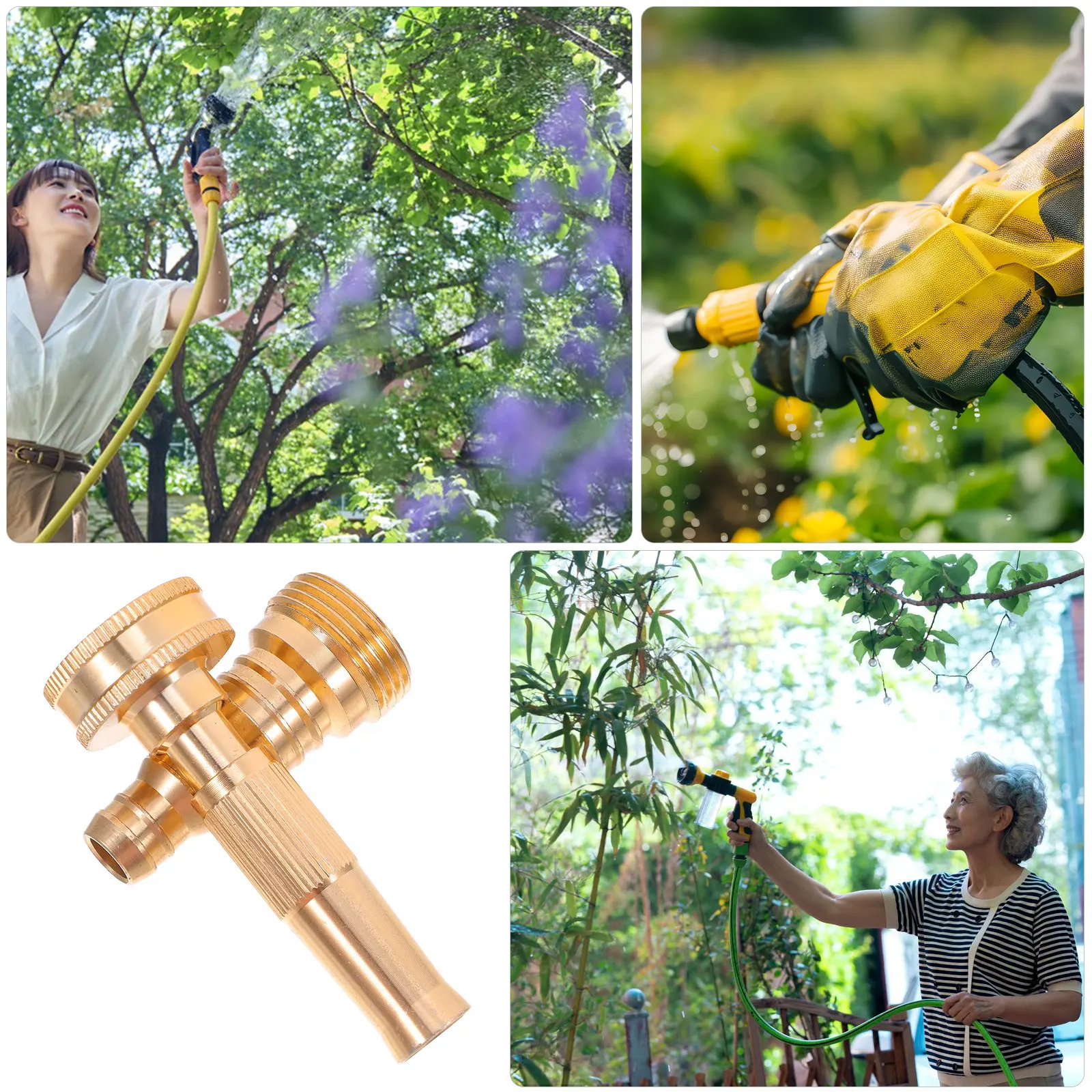 1 set Garden Hose Nozzle Adjustable Watering Sprayer Car Wash Wand High Pressure Aluminum Alloy Durable Twist Connector