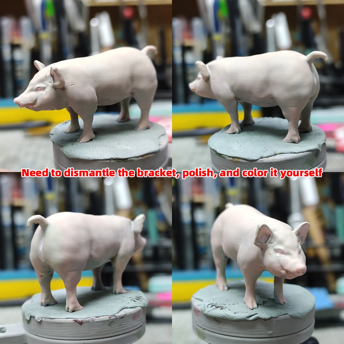 3D-Gedrucktes Harz-Miniatur-Schwein Tiermodell-Bausatz, Architektur-Diorama Sandtisch-Dekoration Passend für 1/35 1/48 1/64 1/72 – Detail 4