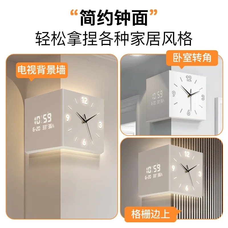decorative painting wall lamp perpetual calendar electronic clock creative corner digital display clock hanging painting