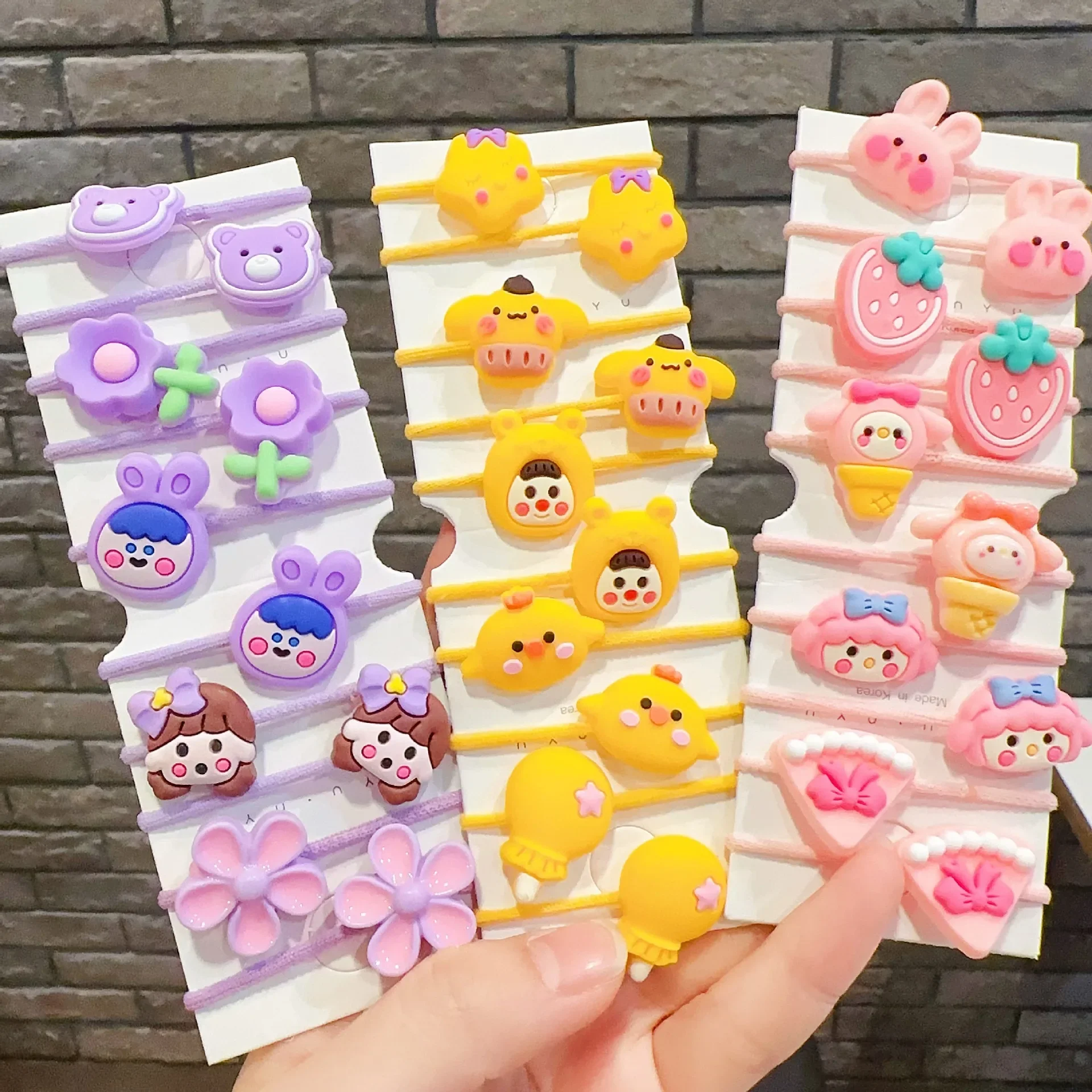 10pcs Children's Rubber Bands with High Elasticity Durability and No Harm To Hair  High Aesthetic Value Loops Girls Headbands