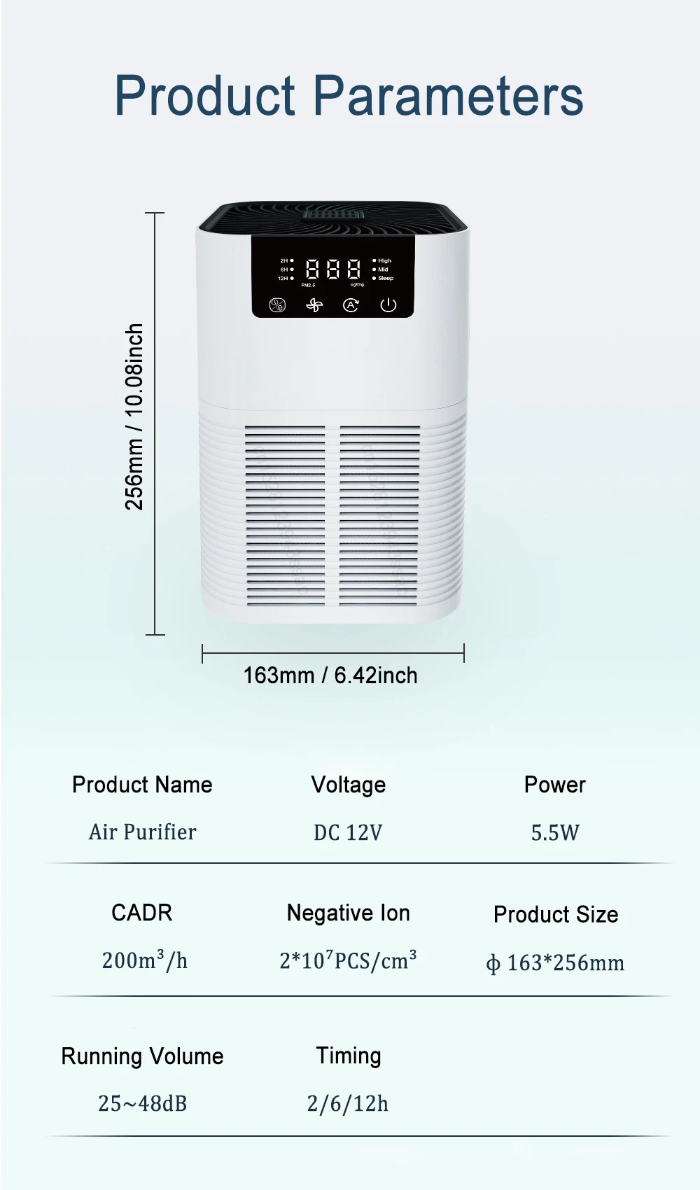 Air Purifier Smoke Odor Negative Ion Generator with Aromatherapy Air Cleaner for Household HEPA Filter Efficient Purifying Air