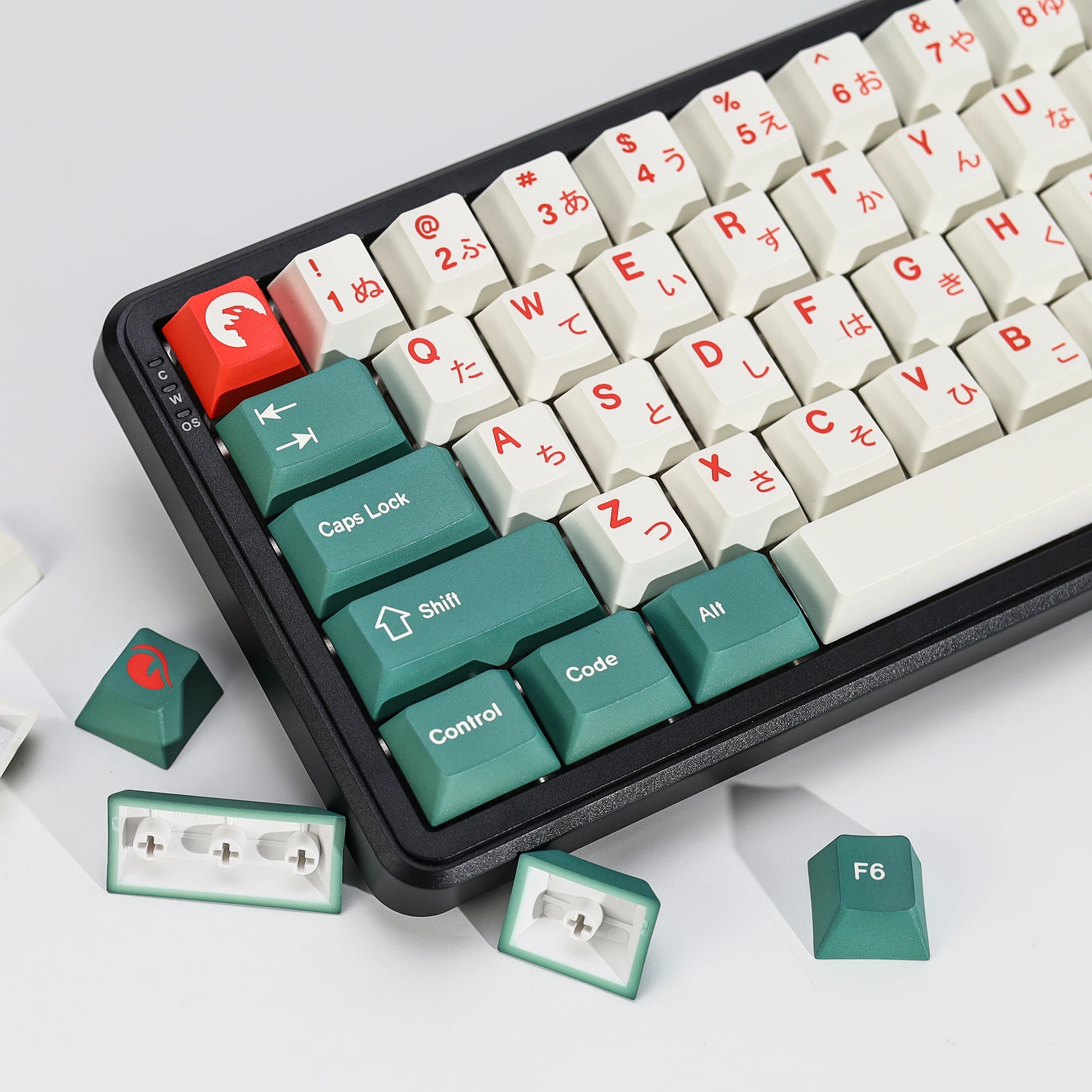 KBDiy Japanische Tastenkappen GMK Kaiju PBT 143 Tasten Retro PBT Cherry Profil Alice ISO Tastenkappen für 60% Gaming Mechanische Tastatur – Detail 21