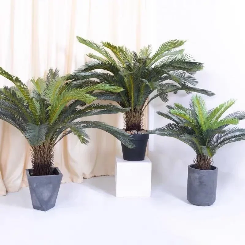 Artificial Coconut Tree Potted Plant Tropical Palm Tree Bonsai Decoration For Home Office Indoor Outdoor Fake Plants