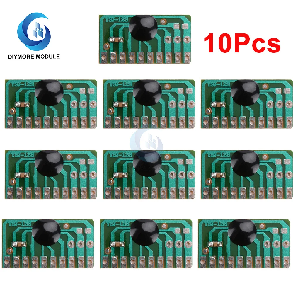 1-10Pcs 3-5V 12 children's songs music module YSJ-12S dual tone 12 English music with LED scintillation module