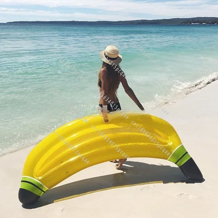 PVC Inflatable Banana Water Floating Row Bed Pizza Pineapple Rainbow Bed Swimming Ring Floating Row