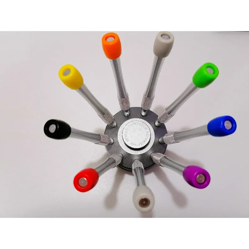 Strumento di riparazione orologi, set di cacciaviti, nove confezioni, set di cacciaviti importati, acciaio inossidabile con base rotante