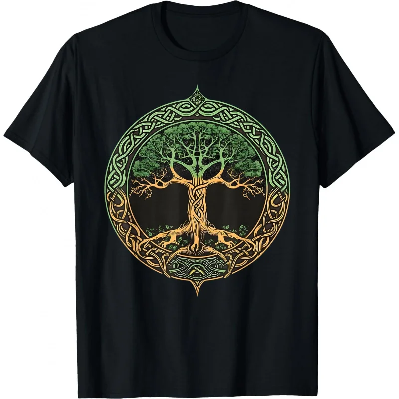 

Tree of Life Yggdrasil 0413 100% cotton Nordic Gift T-Shirt Celtic Runes Norse Myths Valhalla Graphic clothes All size tops
