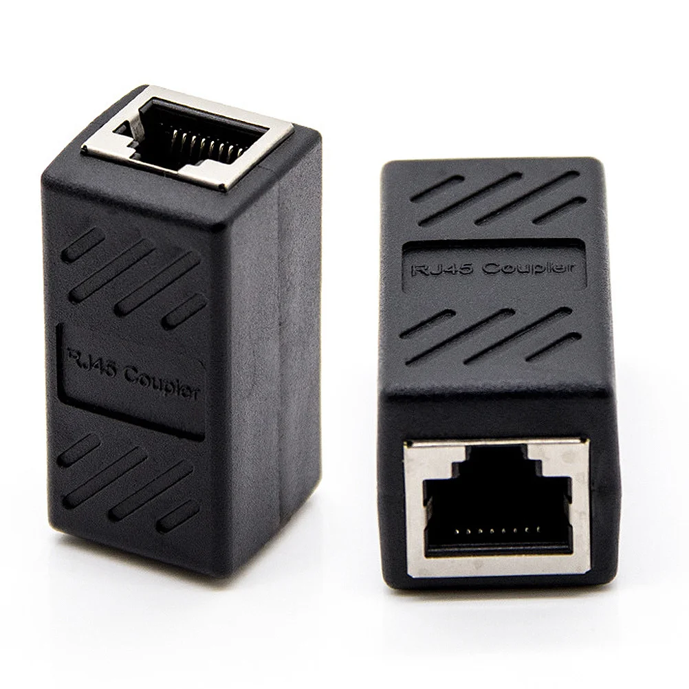 

2Pcs Network Connector Rj45 Coupler Ethernet Cable Extension Adapter Inline Plastic Lan Connector for Home Office Use