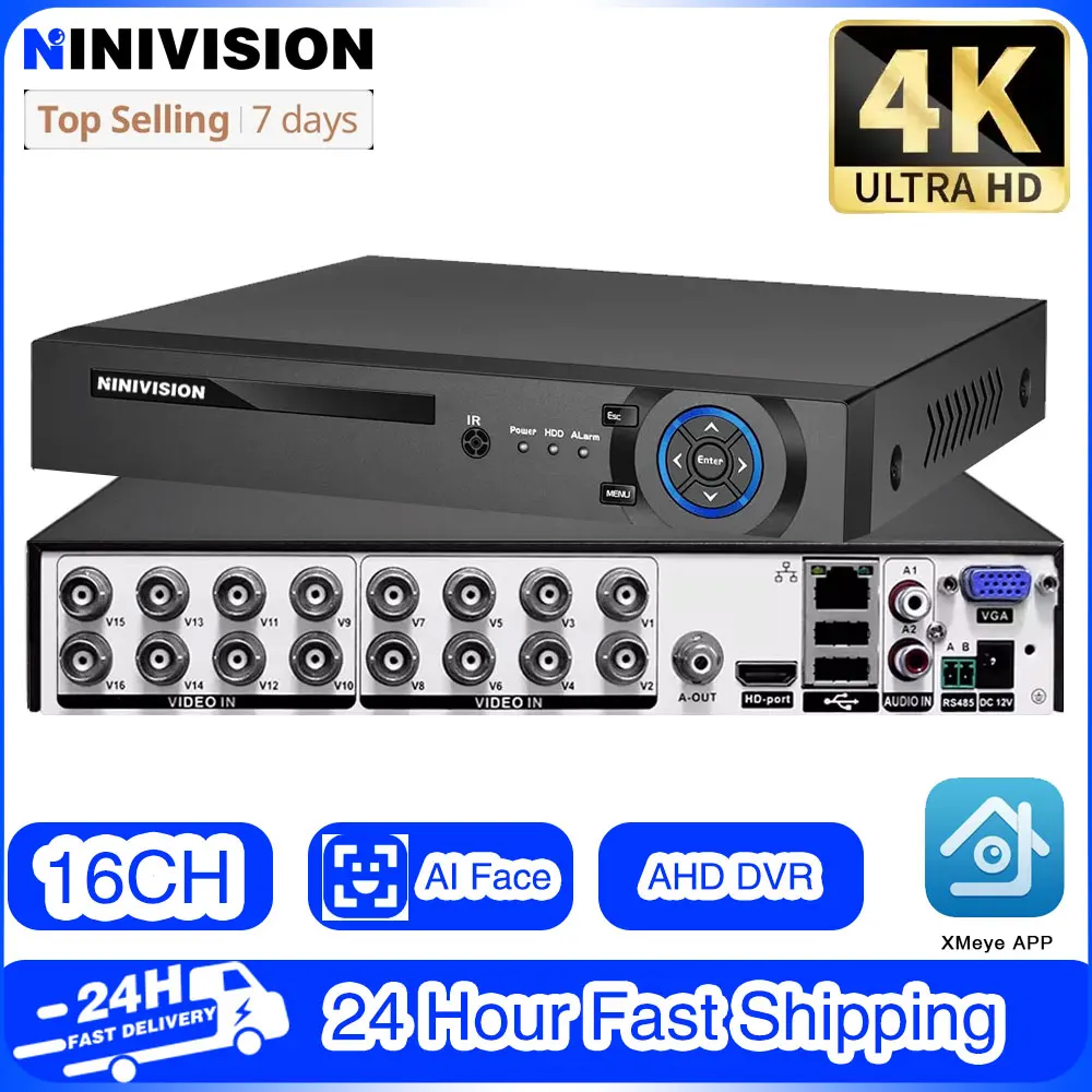 

4K 8MP Face Detection AHD DVR XVR 8CH/16CH AHD CVI TVI CVBS IP Digital Video Recorder DVR Home Security Protection 5MP System