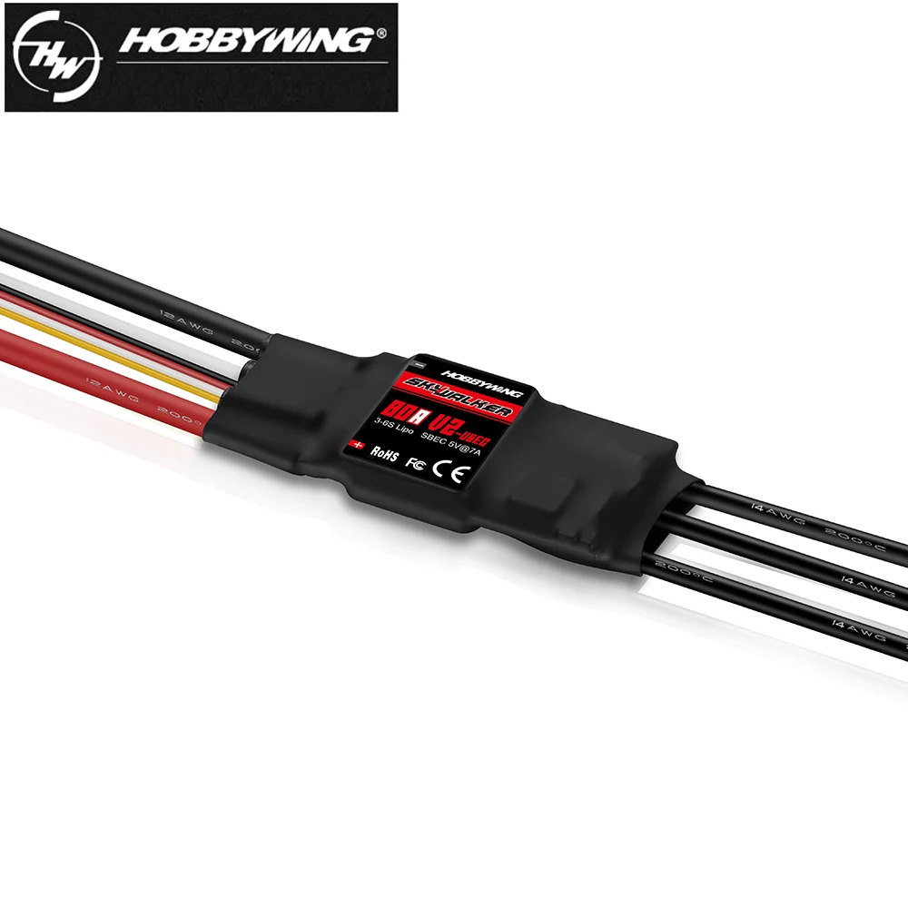 Hobbywing Skywalker V2 Brushless ESC 80A 100A V2 Drohnen-ESC 2-4S Geschwindigkeitsregler mit BEC/UBEC für RC-Quadcopter – Detail 13