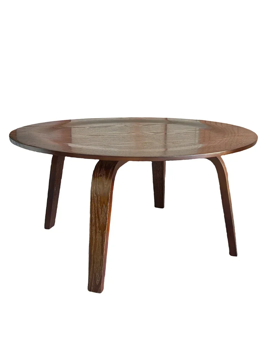 Ash Eames coffee table curved wood round table solid wood creative living room curved wood tatami kung fu tea funiture