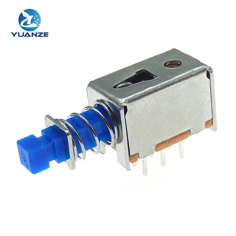 10PCS Horizontal Push-Pull Keys 2 Rows 6Pin Wiring Feet With Ears Button A04 Self-Reset With Lock Push Set-Top Box Power Switch