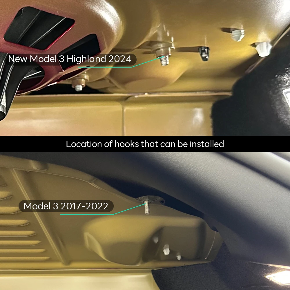 For Tesla New Model 3 Highland Trunk Hook Grocery Bag Hook Car Pendant Accessories Luggage Compartment Glove - Detail 1