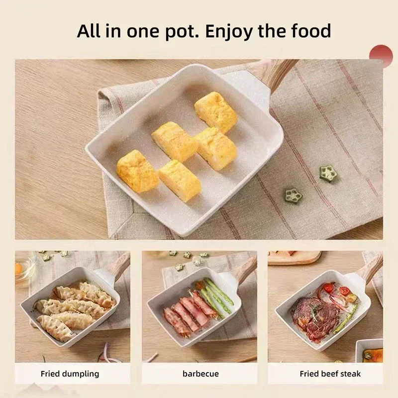Tamagoyaki Pan Rectangular - Rolled Omelet Nonstick Multifunctional PFOA-Free Nonstick Square Frying Pan Induction Compatible