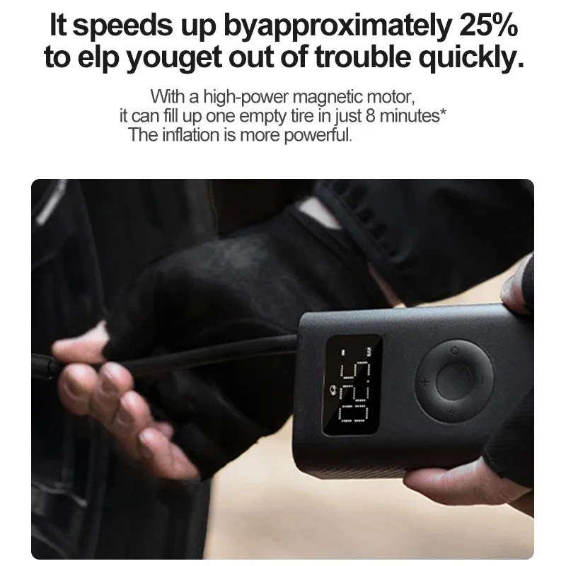 Xiaomi Mijia Air Pump 2D 25%Speed Boost Mini Portable Electric Air Compressor Treasure 150PSI Type-C LED Multitool Inflator