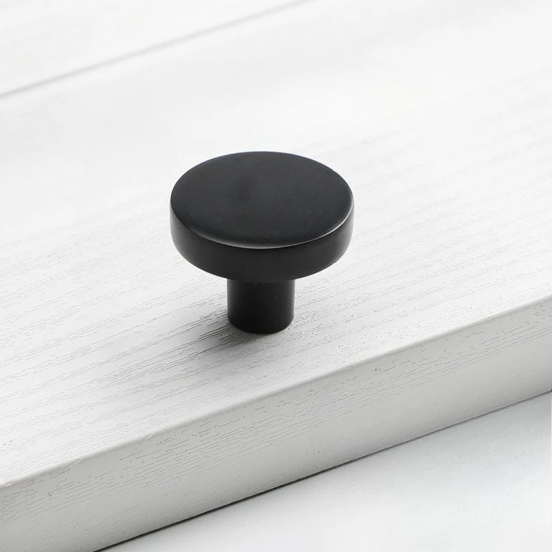 Matte Black Kitchen Cabinet Handles Square Drawer Knobs Simple Grey Wardrobe Pulls Zinc Alloy Modern Furniture Hardware