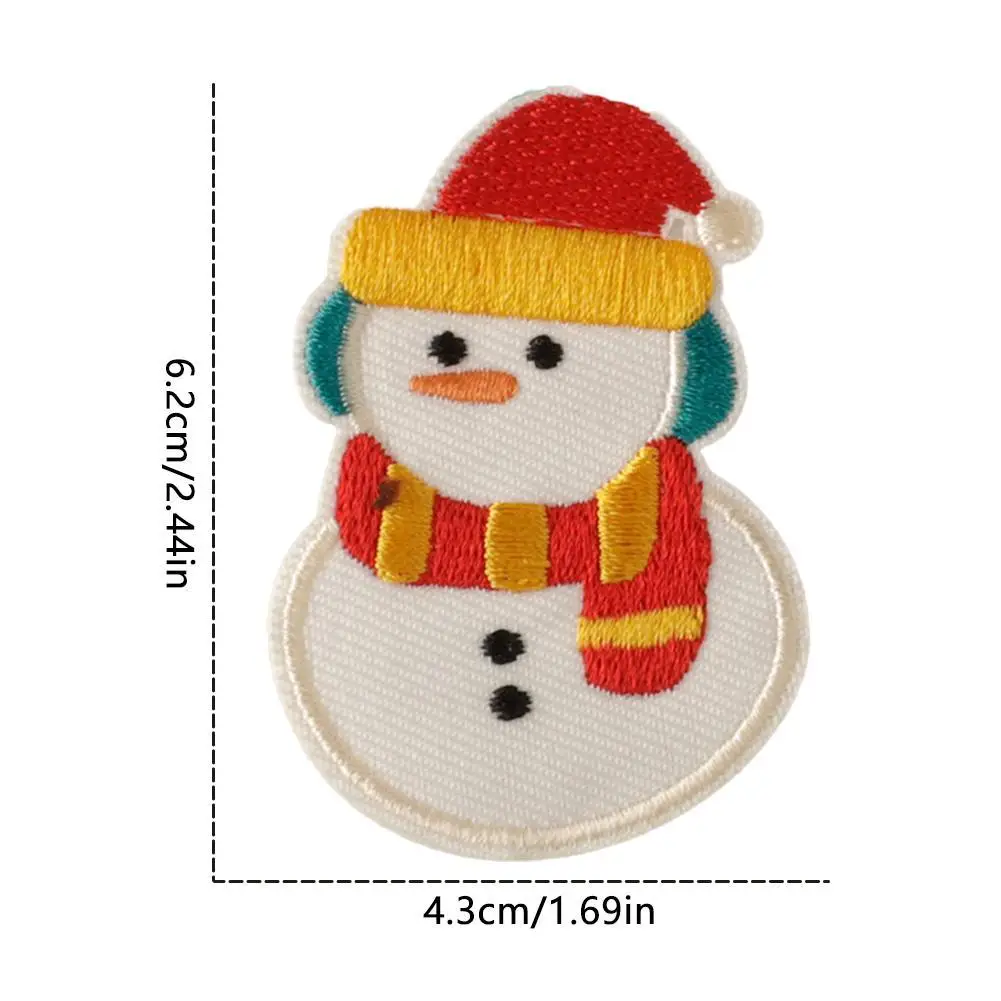 Christmas Series Embroidered Patches Iron On Clothing Hat Bag Shoe Repair Material Phone Gift Box Decor DIY Accessory