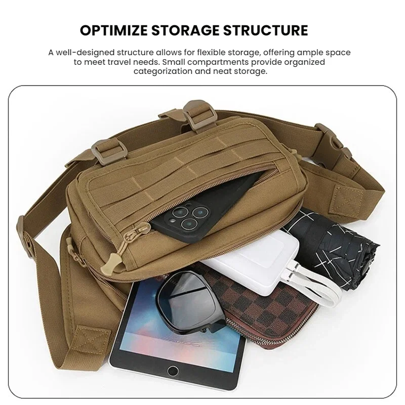حقيبة صدر كاجوال للرجال، تخزين متعدد الأقسام، حقيبة كتف رياضية، مناسبة للأنشطة الخارجية مثل المشي لمسافات طويلة وركوب الدراجات وما إلى ذلك #3