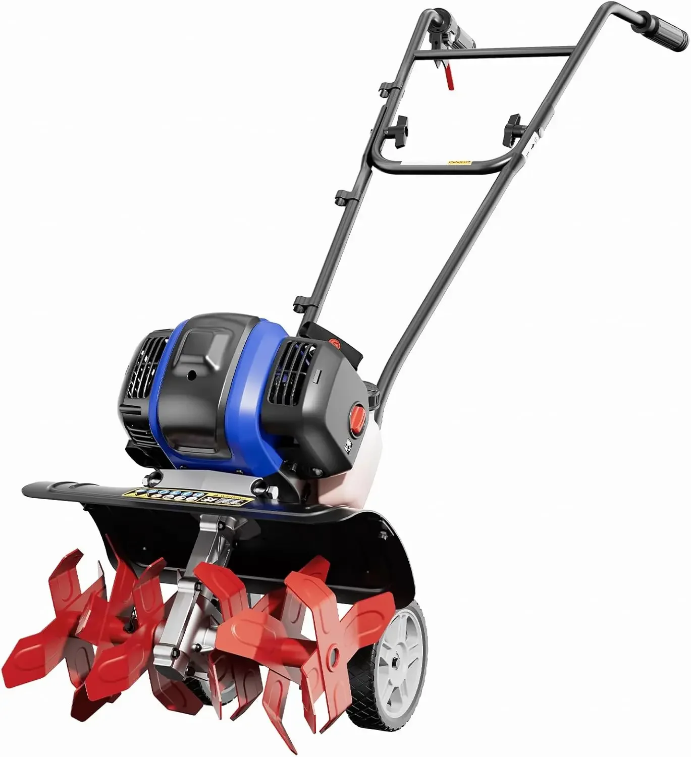 Mini Cultivator 53cc Garden Tiller 15 Inch Liftable Tilling Tool for Lawn Garden Field Soil Cultivation