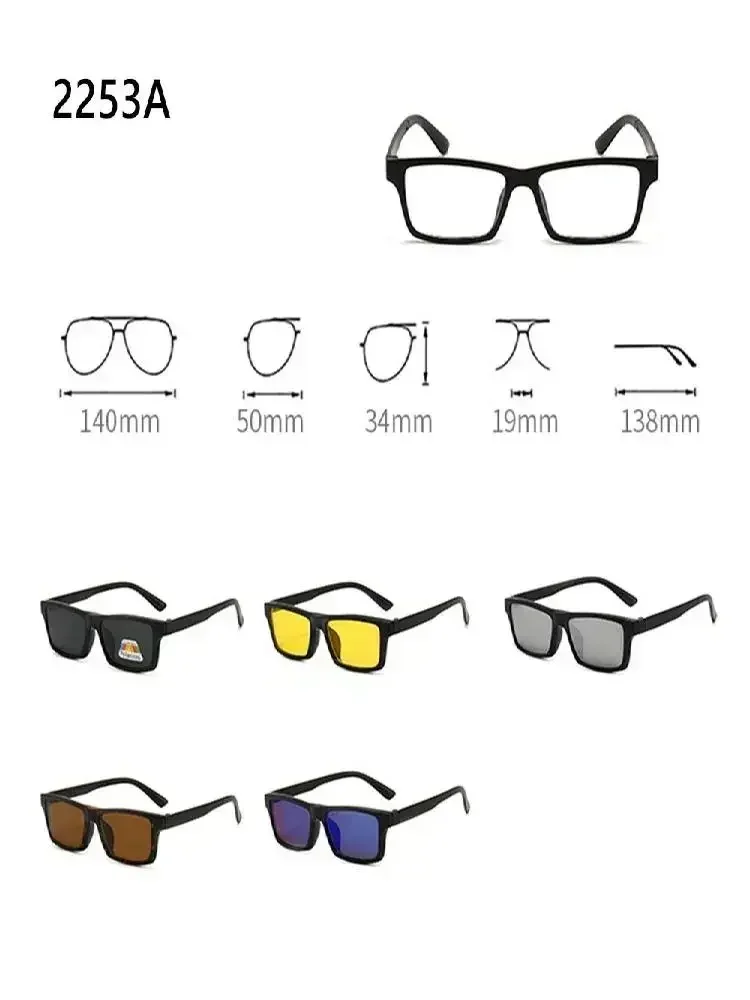 AliExpress NONE UV400 Protection Polarized Magnetic Clip On Sunglasses Cycling/Driving Sunglasses Set with Pouch