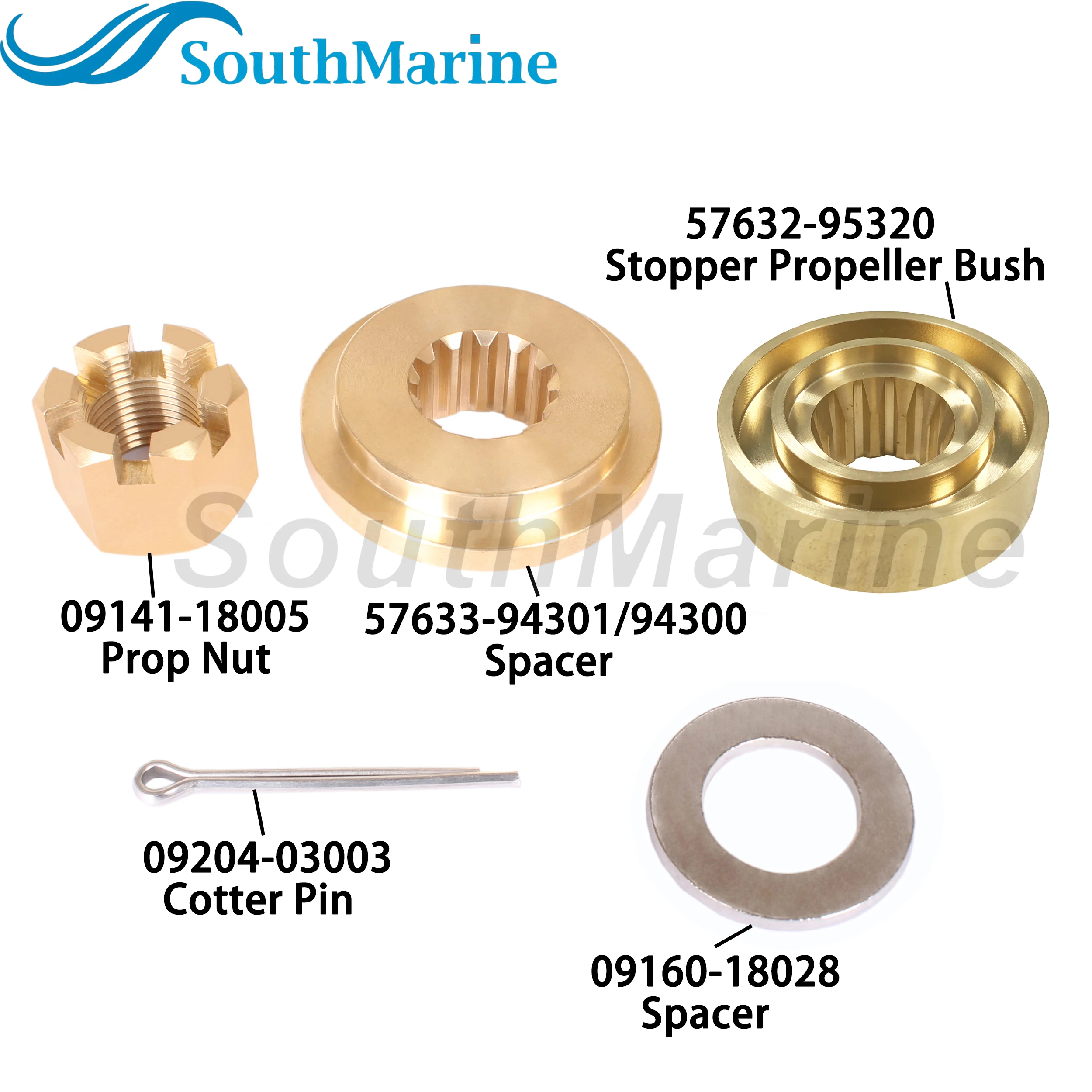 Arruela de impulso de hélice externa 57632-95320, espaçador 57633-94301/94300 para Suzuki 40HP 50HP 60HP, 5031551   para Evinrude Johnson