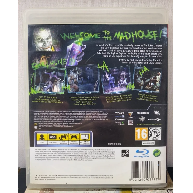 PS3 لعبة اليد الثانية CD باتمان Arkham Asylum بلاي ستيشن 3 لعبة أقراص ألعاب Ps3 باتمان Arkham Asylum