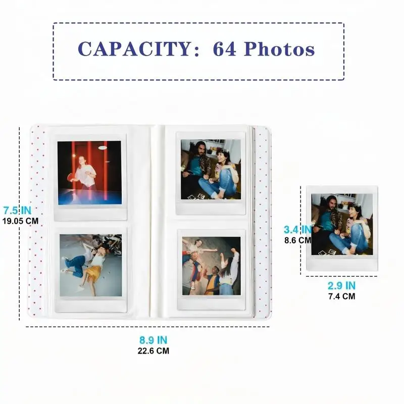 3 inch Pictures Storage Case 64 Pockets Photo Album Instant Camera  Stamps Tickets Cards for Instax Mini 12/11/9/8 view 6