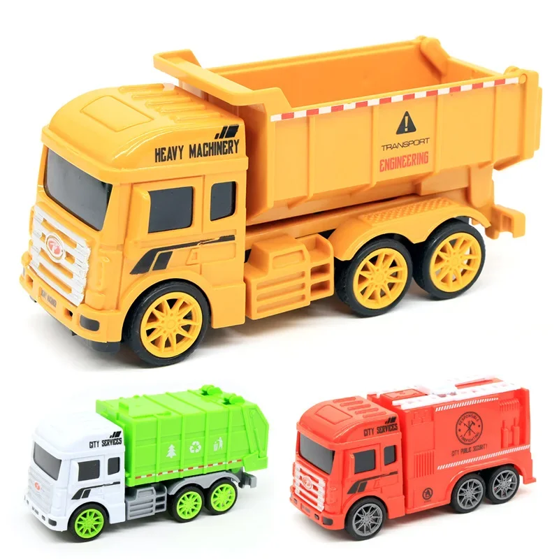 Back Car Toys Retro Classic Vehicle Engineering Models Cars Excavator Crane Bulldozer Roller Kids Car Toys for Boys