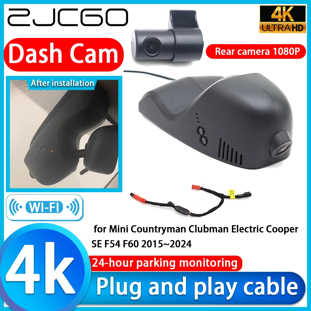 ZJCGO Video Recorder 4K UHD Plug and Play DVR Dash Cam  for Mini Countryman Clubman Electric Cooper SE F54 F60 2015~2024