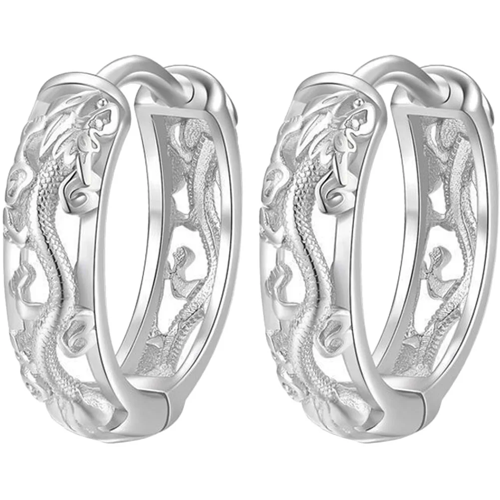

Retro Ethnic Earrings Men Dragon Hoops Earrings Hoop Alloy Comfortable Cool Trendy Fashionable Charm Ear Jewelry