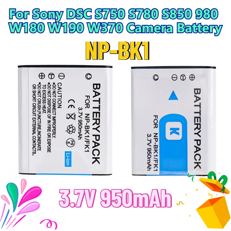 3,7 В 950 мАч NP-BK1 для Sony DSC S750 S780 S850 980 W180 W190 W370 аккумулятор для камеры