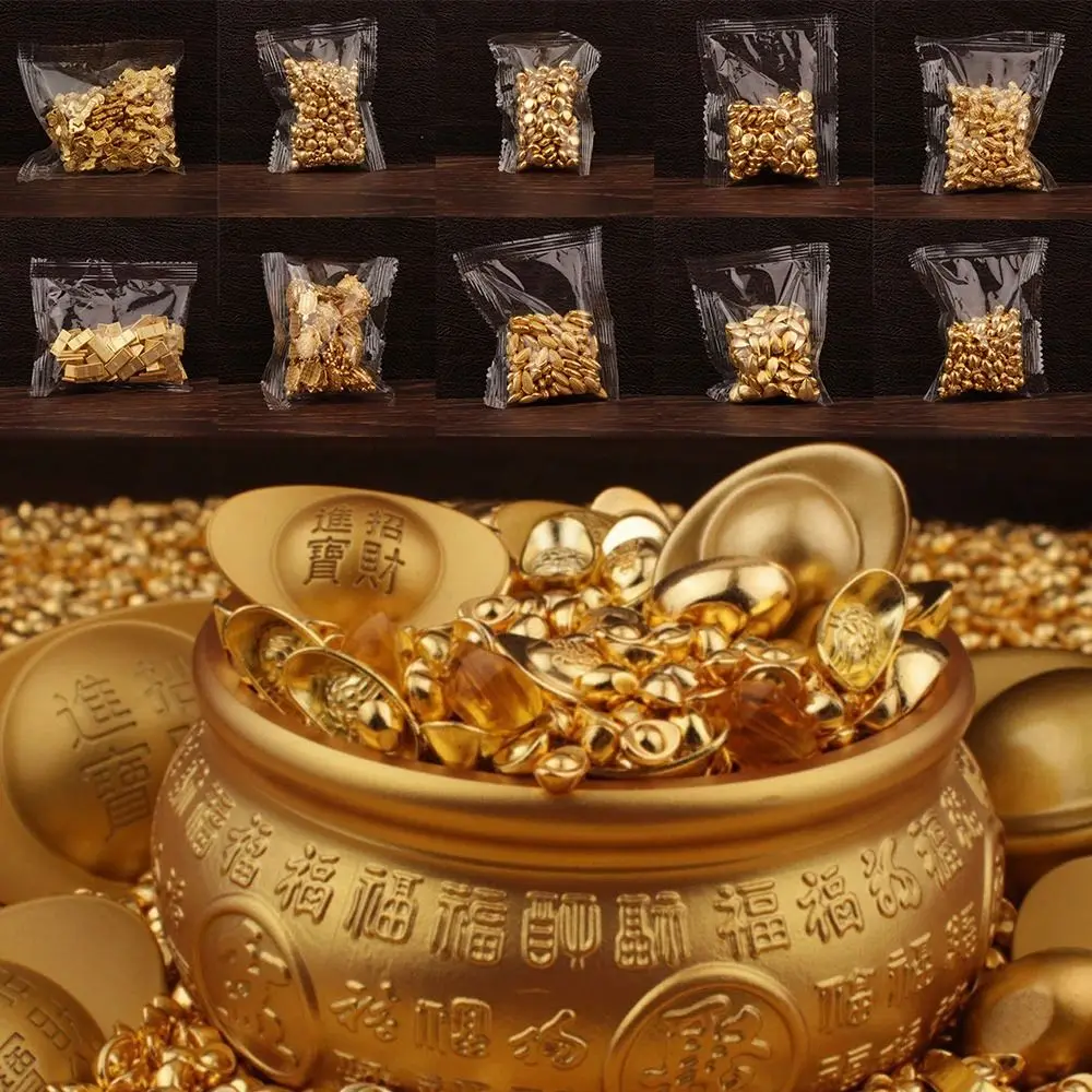 100PCS Gold Mini Gold Dollars Attract Wealth Luck Charms Miniature Gold Ingots Gold Melon Seeds Handicrafts view 4