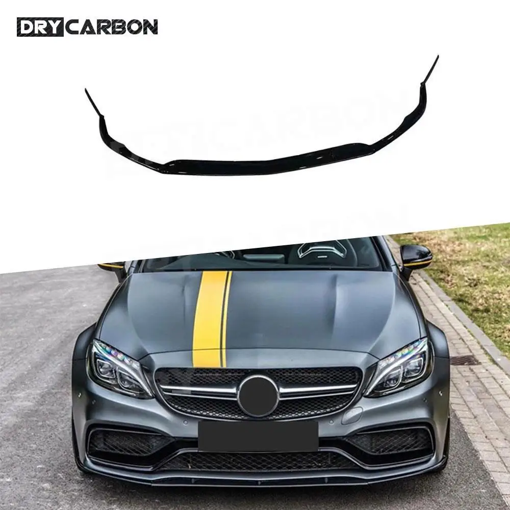 

for Benz C Class A205 W205 C205 C63 for AMG 2014-2018 Front Bumper Lip Body Kit Gloss Black Front Bumper Lip Chin Spoiler