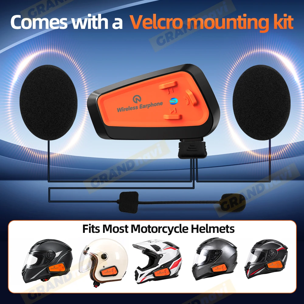 Motorcycle Helmet Bluetooth Headset IPX67 Waterproof Noise Reduction Small and Exquisite Integrating All Major Functions