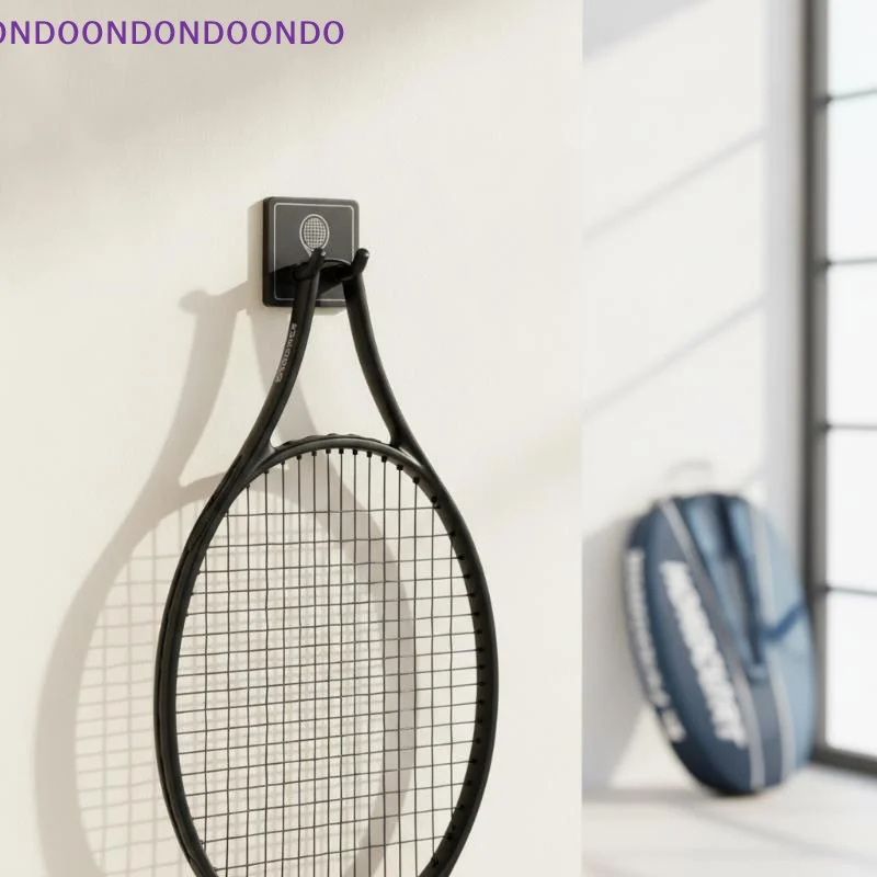 Universal Tennis Badminton Hook Up Stainless Steel Wall Mount Display Stand With Hook For Vertical Racket Storage