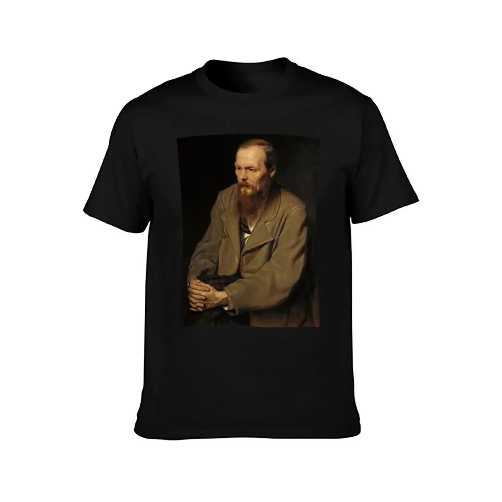 Famous Portrait of Fyodor Dostoevsky, Russian Literary Giant T-Shirt oversizeds summer 2025 anime shirts men